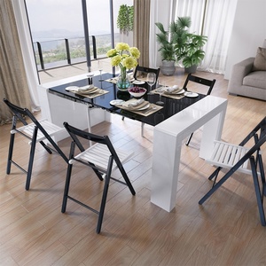 Ciudad moderna cena de estilo muebles plegable Blanco alto brillo de la Mesa de cocina - Product Image 2