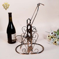 Support de rangement pour bouteilles de vin, Design pivotant, en métal fer, support d'exposition pour bouteilles simples