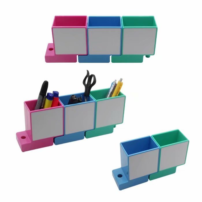 High quality 3 colors kids gift fashion felt sublimation pen holder pencil container brush pot