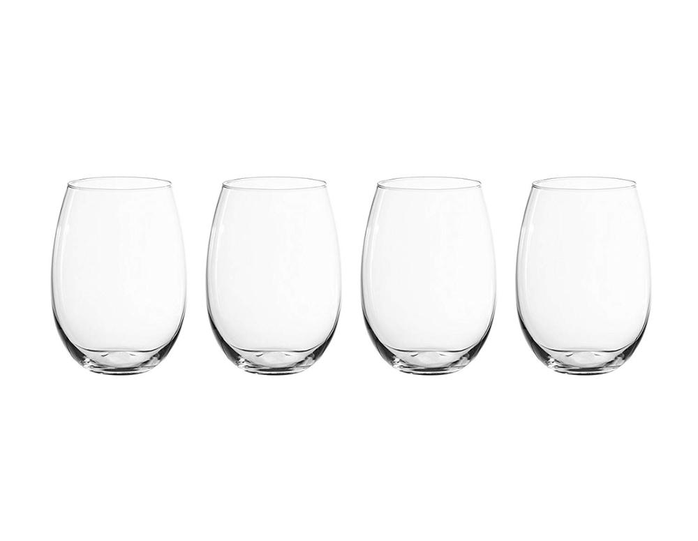 Wedding Gifts Perfect Wine Glasses  Lead Free Crystal Stemless Wine Glass Set of 4