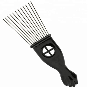 Peine de pelo africano de 3 tamaños, mango de plástico, dientes de Metal, peine Afro - Product Image 4