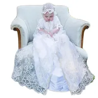 Baby Mädchen Abendkleid Infant Girls Princess weiße Spitze Taufe Kleid neugeborenes Baby Tauf kleid