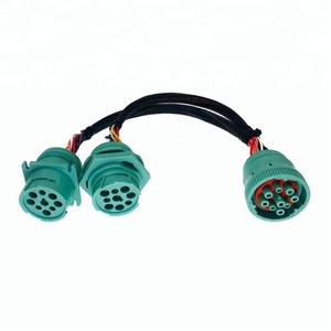 AOTAI Custom J1939 GPS Tipo <span class=keywords><strong>2</strong></span> Splitter Y Deutsch 9PIN J1939 Cable conector verde para herramienta de escáner - Product Image 2