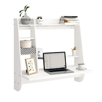 Prix de gros du fabricant Bureau flottant mural Bureau à domicile Bureau d'ordinateur avec étagères en bois