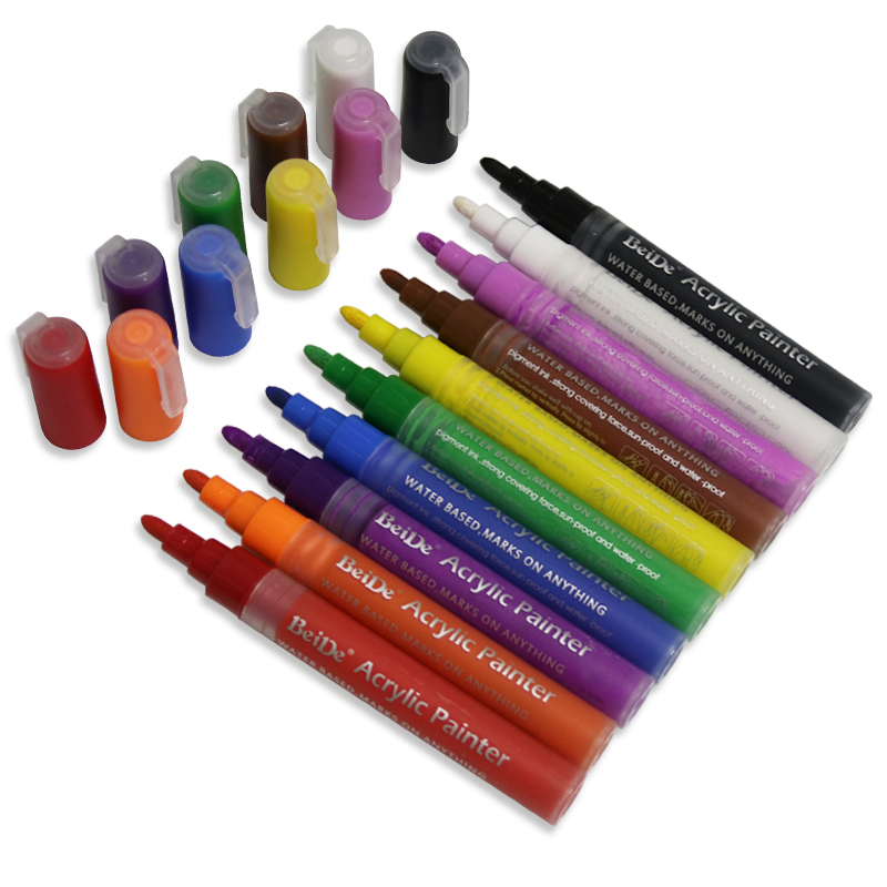 Premium Waterproof Paint Marker Set Art Felt Tip Acrylic Paint Pen for Rock Painting  Stained Glass  Paper  Fabric Painting 