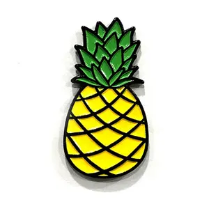 Kustom Lucu Nanas Lembut Enamel Pin Lencana Pakaian Dekorasi Pin Kerah Piring untuk Hadiah