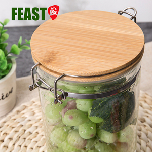 Fiesta frascos <span class=keywords><strong>de</strong></span> vidrio TAPA <span class=keywords><strong>DE</strong></span> MADERA naturaleza <span class=keywords><strong>pintura</strong></span> color <span class=keywords><strong>de</strong></span> los alimentos y almacenamiento en casa - Product Image 4