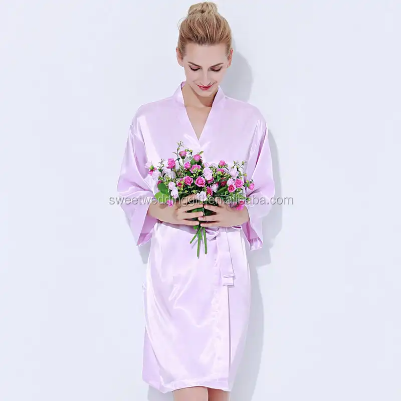 Simple Style Cheap Bridesmaids Satin Plain Robes