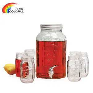 Bleifrei saft trinken spender glas mit mason jar