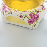Théière en verre antique en gros avec infuseur, théière en verre avec chauffe-théière en céramique pour cadeau à domicile