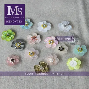 Sakura — patchs à paillettes 2018, ornée de perles, pour robe en Polyester, couture, nouvelle collection
