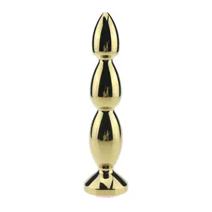 New gold type metal 3 balls anal beads butt plug jewel anal plug dildo for anal sex