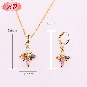 Conjuntos de joyas nupciales de estilo indio, juego de joyería chapada en oro, precio barato - Product Image 2