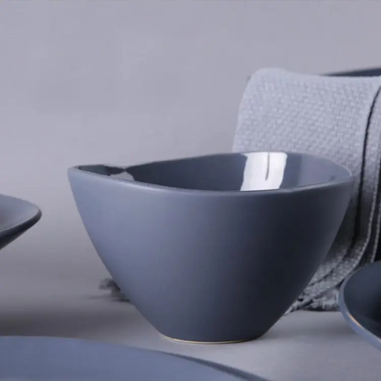 Ceramic Bowl Irregular Big Capacity Serving Bowls / Home Used Ceramic Soup Bowl