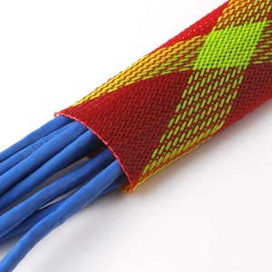 30mm PET Braided Flexible <strong>Cable</strong> Sleeve Red/Yellow <strong>Cable</strong> <strong>Hider</strong> - Product Image 5