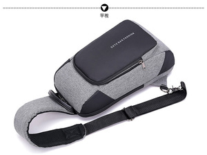 Nouveau sac de poitrine pour hommes Messenger toile épaule version coréenne de la marée diagonale croix multi-fonction sac de poitrine - Product Image 5