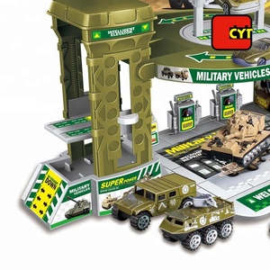 Set <span class=keywords><strong>Giocattolo</strong></span> <span class=keywords><strong>Garage</strong></span> Parcheggio per Veicoli Militari in Metallo Pressofuso con Auto Ferroviarie per Bambini - Product Image 3