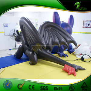 gonfiabili cartoon realistico promozionali gonfiabili drago nero modello animali - Product Image 3