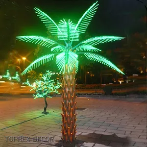 עץ עם אורות חיצוני Suppliers-אירוע חג גן חצר קישוט IP65 מואר חיצוני led מלאכותי כף עץ עם אורות