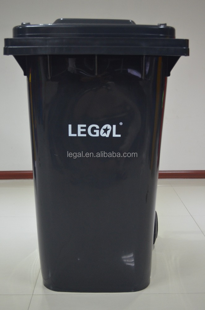 2 Ruedas 240L Claro Plástico Bin Bin Envase de Plástico de Reciclaje