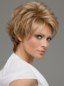 30 cm Moda Sexy Señoras de Las Mujeres Peluca Sintética Tilted Frisette Pelo Corto Esponjoso Bob Pelucas Cosplay <span class=keywords><strong>Vino</strong></span> Tinto - Product Image 2