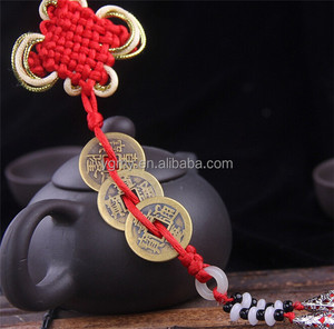 3 monedas de cobre rojo nudo chino <span class=keywords><strong>feng</strong></span> shui riqueza éxito encanto afortunado - Product Image 2