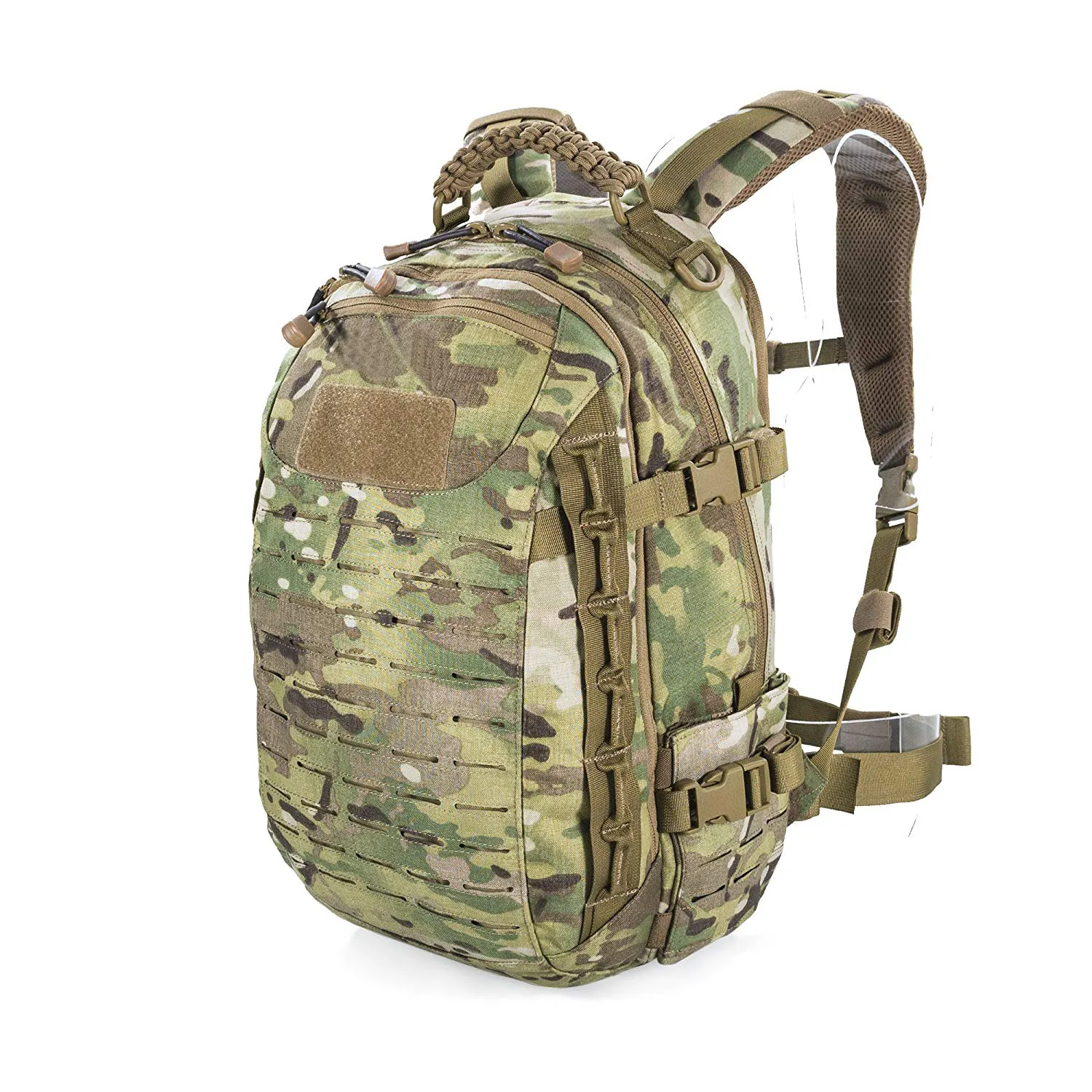 Lightweight and Versatile with Unique Laser Cut MOLLE/PALS System Outdoor Backpack Day Pack Daily use Rucksack