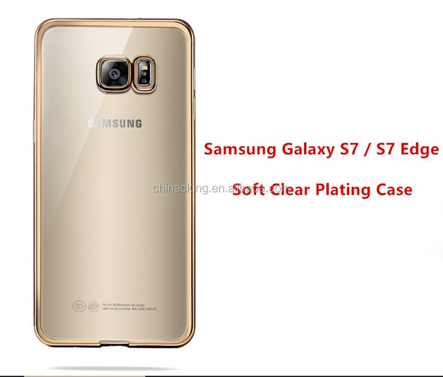 Ultra Slim Soft TPU Back Cover for Samsung Galaxy S7 / S7 Edge Clear Case Silicon Plating Protective Cases Luxury Mobile Phone