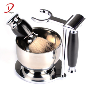 Dongshen toptan güvenlik jilet tıraş fırçası seti paslanmaz çelik tıraş kasesi standı erkek bakım tıraş kitleri - Product Image 3