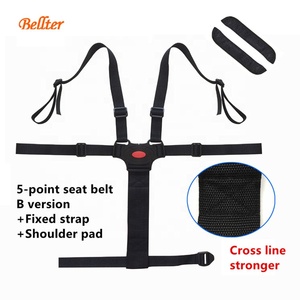 Cinturón de seguridad de <span class=keywords><strong>5</strong></span> <span class=keywords><strong>puntos</strong></span> con almohadilla para cinturón de seguridad, piezas universales para bebés y niños - Product Image 6