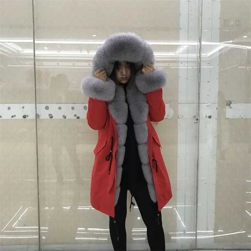 Hot Sale Fashion fur collar parka coat Women's winter Parka