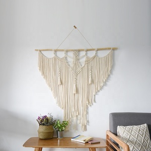 HW027, superventas, macramé anudado a mano, pared colgante, espiga de madera de algodón, decoración, macramé grande, tejido, tapiz colgante de pared - Product Image 4