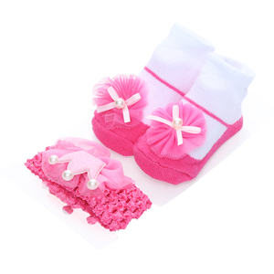 2 في 1 علبة هدايا جميلة مجموعة عصابة رأس وجوارب للأطفال - Product Image 3
