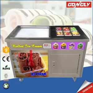 Solo Cuadrado Tailandia Estilo Pan Frito Máquina de Helados/Helado Placa Fría/Stir Fry Helado