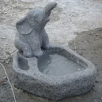 Taş bahçe heykel granit fil su çeşmesi
