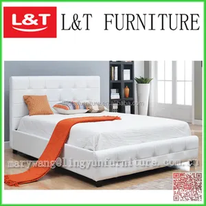 Design de moda de madeira da mobília do quarto de couro PU tamanho completo cama