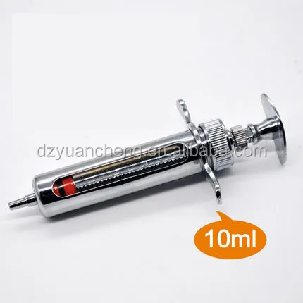 10ml 20ml 30ml 50ml Metal Injector Seringa com Lock Pin Sets para criação veterinária