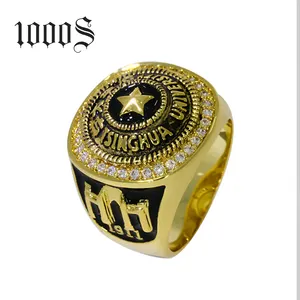 Gold Plated Jewelry S925 Silver Ring Gold Plated Classic Campus Zodiac Ring