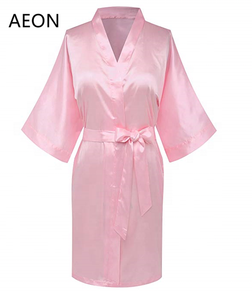 Batas Kimono de fiesta de <span class=keywords><strong>boda</strong></span> de dama de honor de estilo corto sencillo para mujer, 30 colores disponibles para regalo de dama de honor - Product Image 6