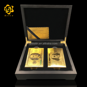 แฟนซีทองชุดการ์ดเล่นคู่กล่องไม้กล่องบัตรรับประกัน - Product Image 1