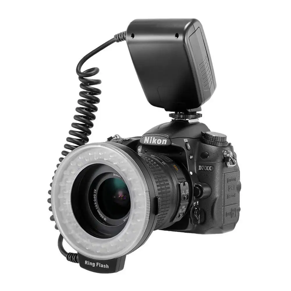 Lightdow 48 टुकड़े मैक्रो एलईडी अँगूठी फ्लैश लाइट के साथ एलसीडी स्क्रीन प्रदर्शन के लिए कैनन Nikon DSLR कैमरों