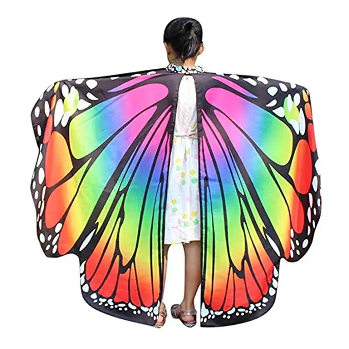2019 New Style Butterfly Wings Cape for Girls Adult Women Halloween Costume Accessory