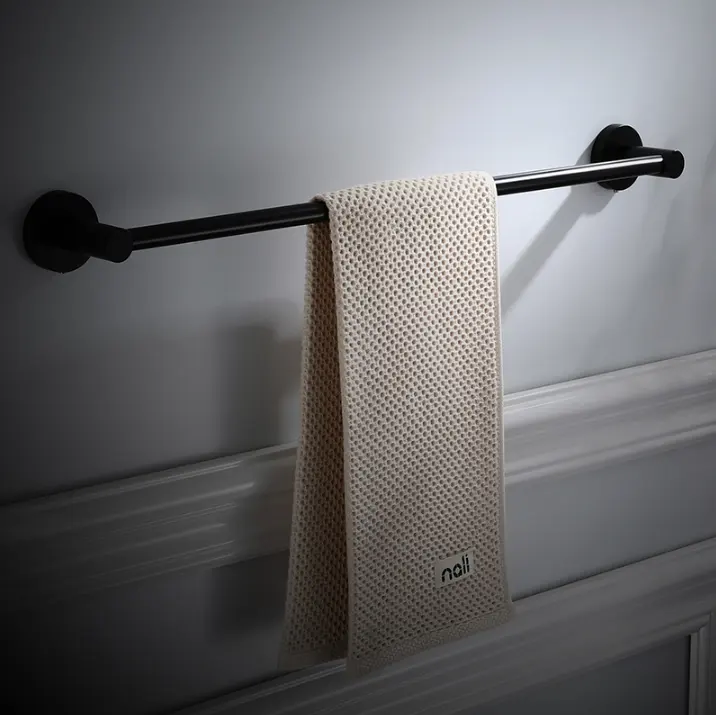Modern Wall Mount Bathroom Towel Bar Matte Black Single Towel Holder Single Towel Bar