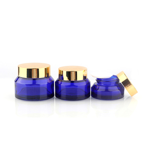 Envase de Vidrio Ámbar de Lujo para Cosméticos, Envase de Vidrio Transparente Azul Cobalto para Crema Facial y Ocular de 1oz, 100ml, 50ml, 30ml - Product Image 4