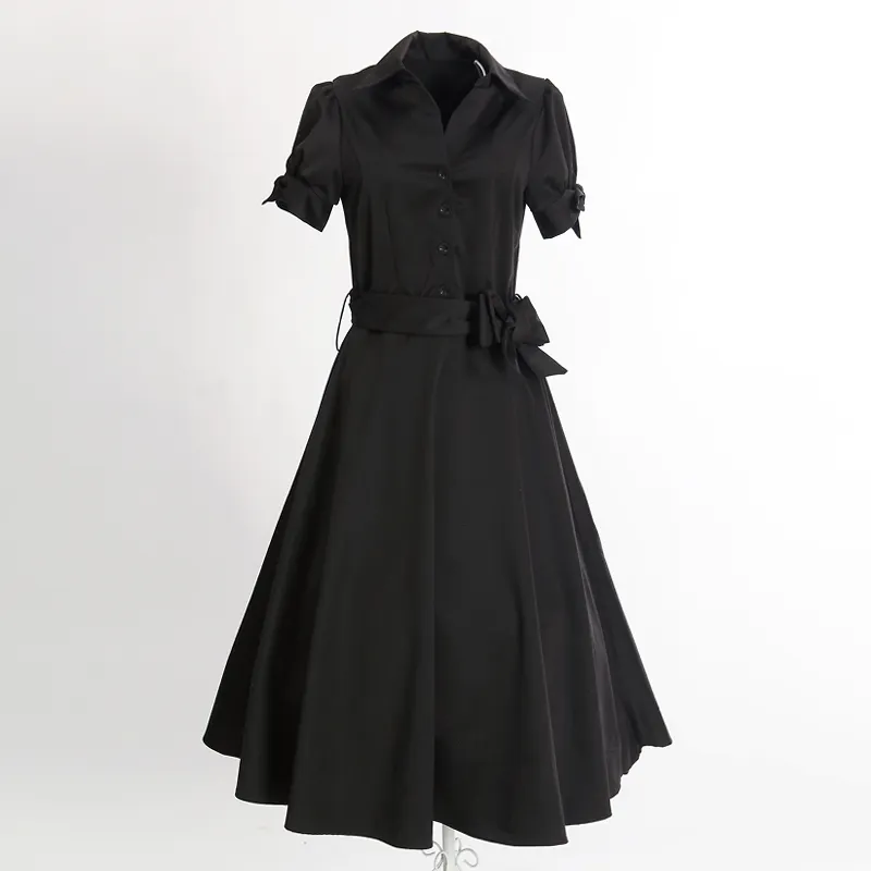 online boutique wholesale drop shipping black dresses with sleeves