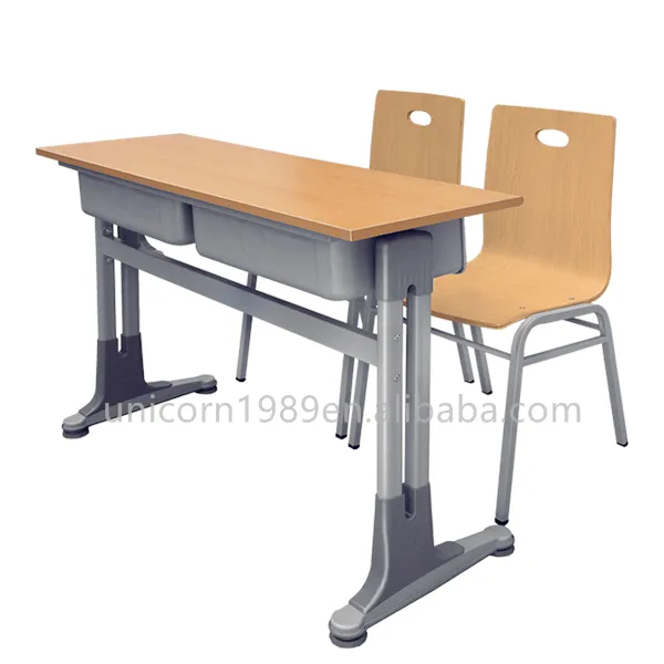 High quality cheap school student adjustable desk and chairs for sale