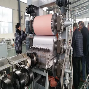 Manufacturing 600ミリメートルPVC Edge Banding Sheet Extrusion Line Hot Product 2019 Screw Spare Parts Provided DoubleスクリューEngine MOTOR