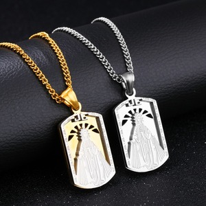 Rectangle Forme Vierge Marie Pendentif Collier En Acier Inoxydable <span class=keywords><strong>18</strong></span> K Or Plaqué Dieu Mère Charme Pendentif - Product Image 1