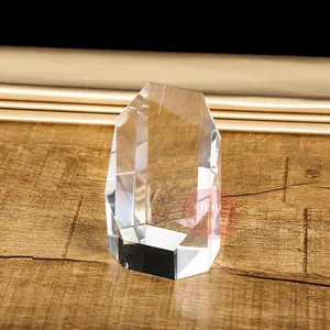 Custom made clear pillar crystal award trophy for annual year-end bonus souvenirs