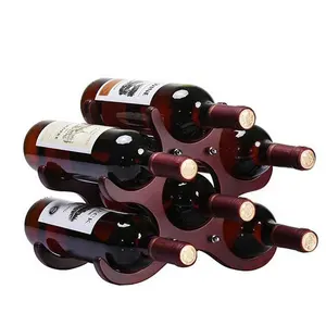 tabletop wooden wine holder for home, office, bar 6 bottles wooden wine rack